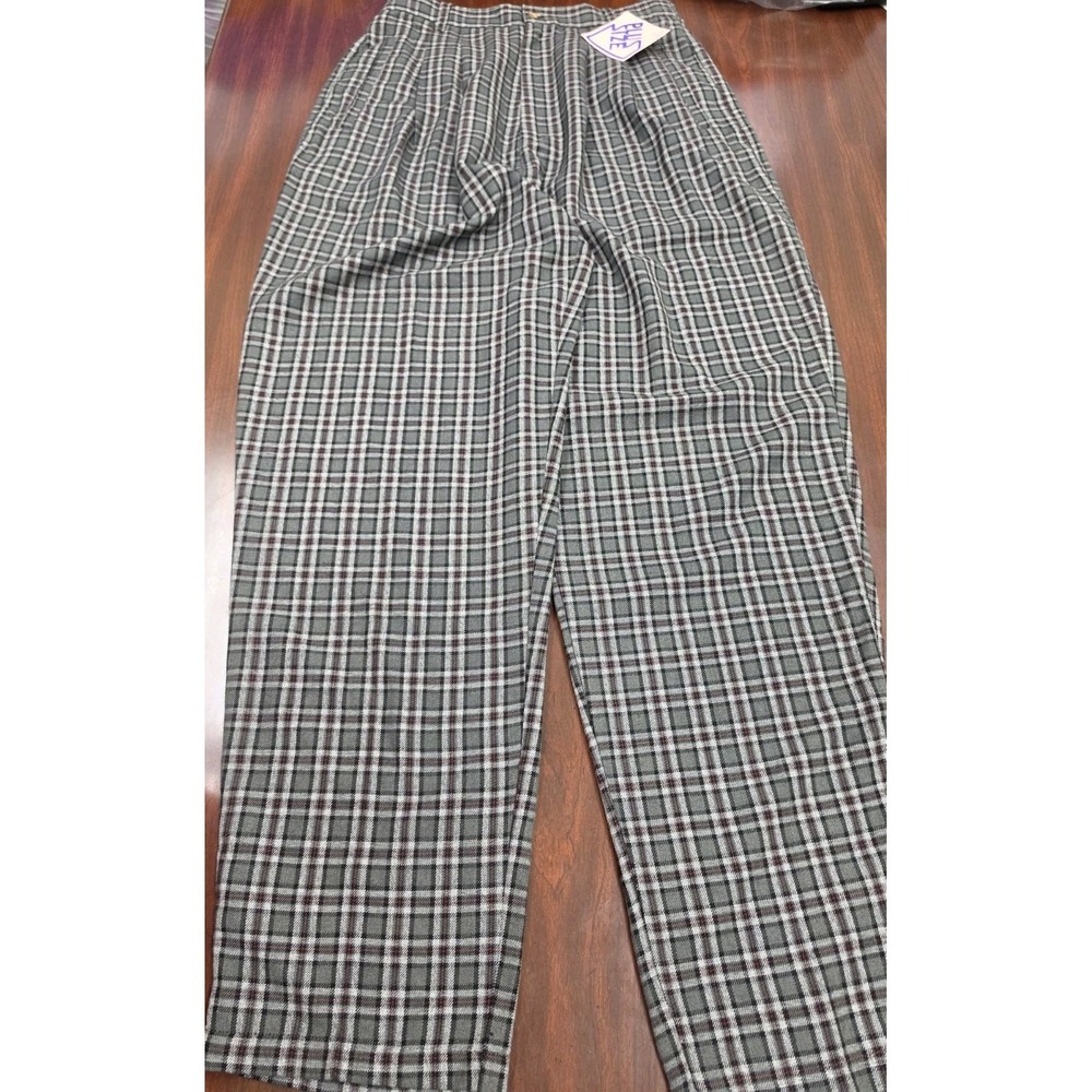 Southern Expressions Plus SZ 20W Plaid Pull On Pants Gray Red Stretch Straight